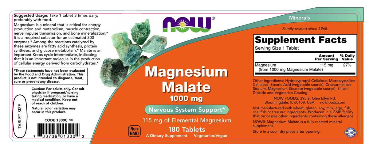 Magnésium Malate 1000 mg - 180 comprimés
