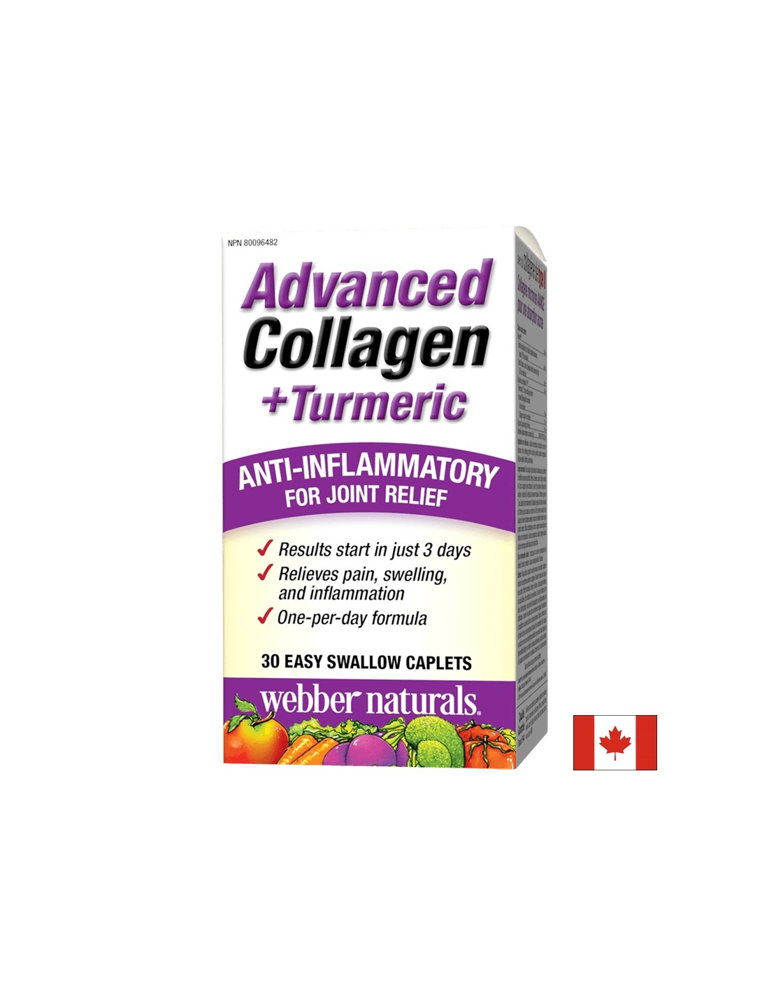 Collagène avancé + curcuma/Collagène et curcuma pour la santé des articulations, 30 mini-caplets <tc>Webber Naturals</tc>