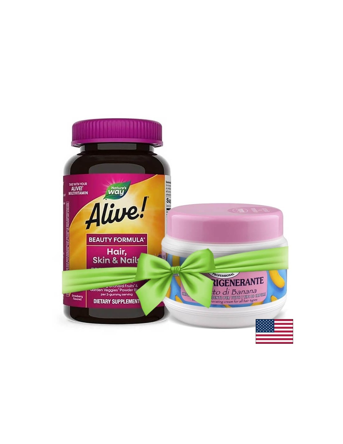 <tc>Alive</tc>! Cheveux, peau et ongles Multivitamines Gummy Formule Premium / <tc>Alive</tc>! Cheveux, peau et ongles - Formule premium, 60 comprimés de gel Nature's Way