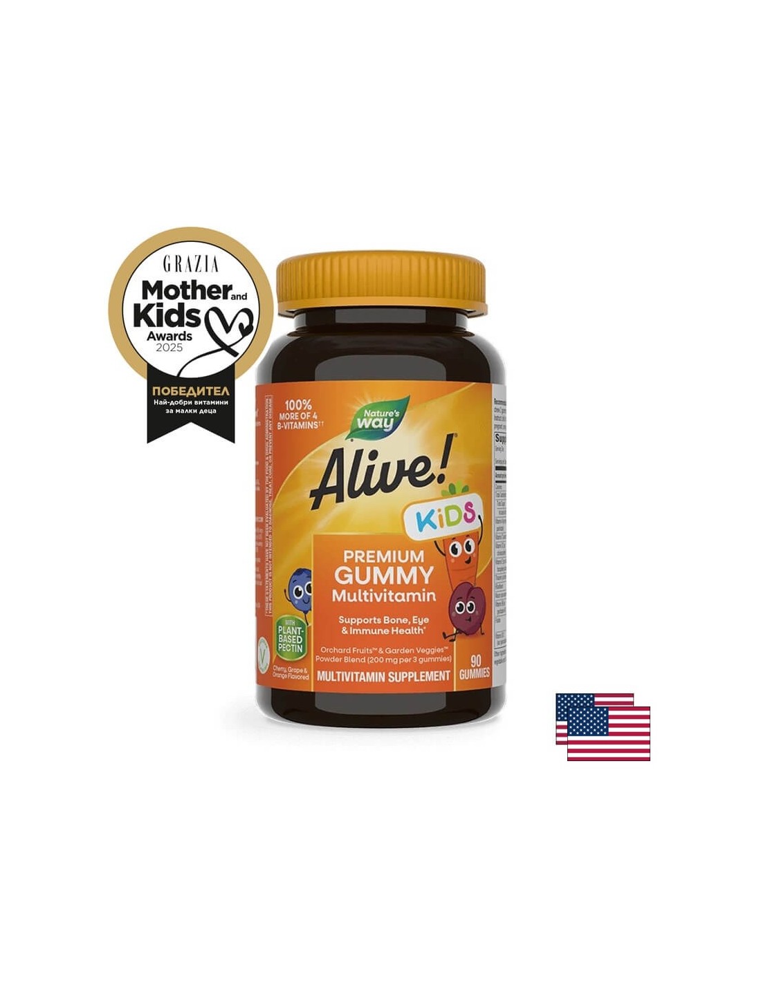 <tc>Alive</tc>! - <tc>Alive</tc>! Nature's Way Multivitamines Premium pour enfants, 90 gélules