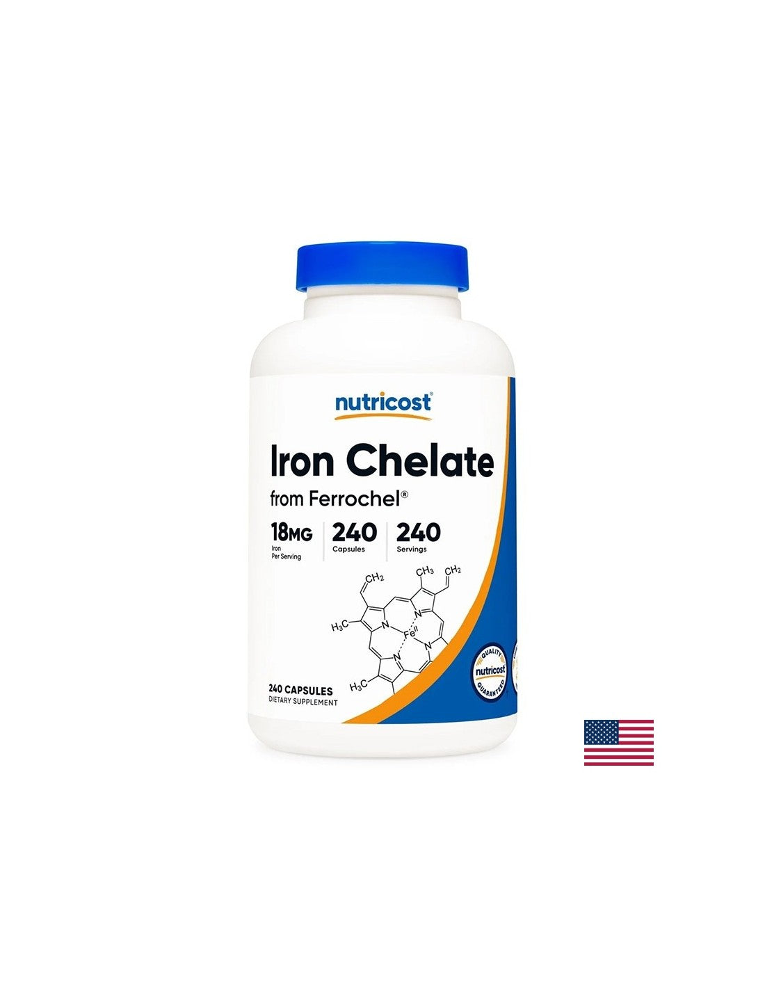 Anémie - Fer (chélate bisglyciné) Ferrochel® 18 mg, 240 capsules