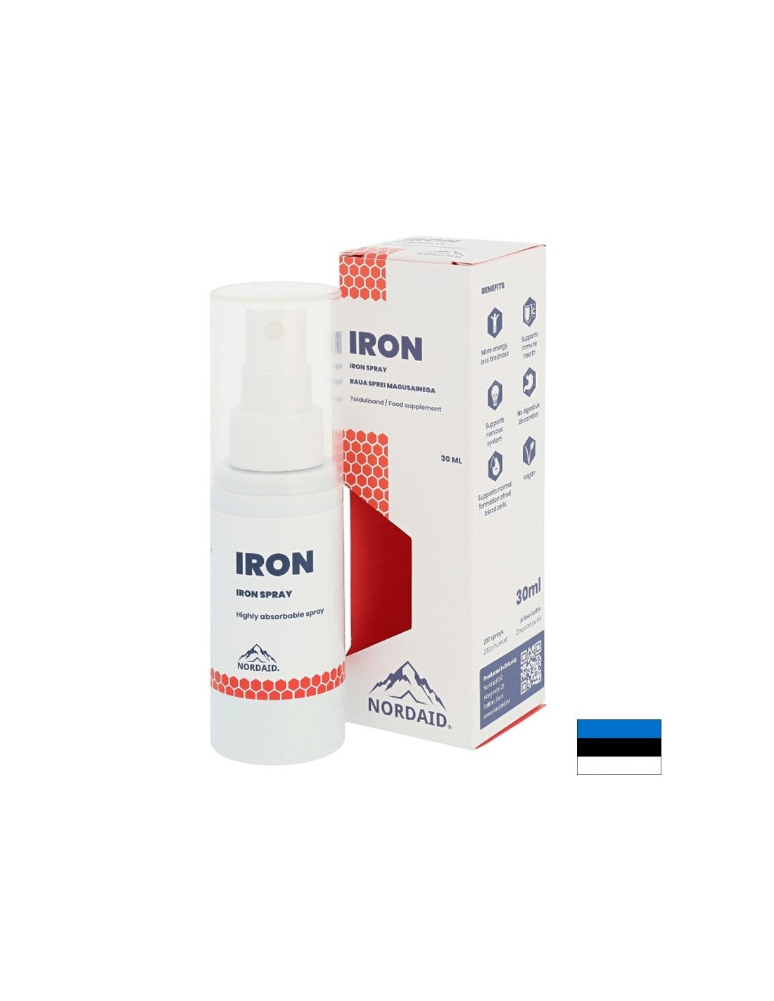 Anémie - Spray buccal ferreux au goût de pomme, 30 ml/200 pulvérisations <tc>Nordaid</tc>