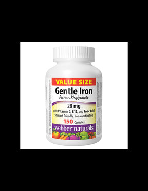 Anemia - Iron (ferrous bisglycinate with vitamin C, B12 and folic acid), 150 V capsules - Nutra Best Europe