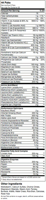 Animal Pak - 15 packs