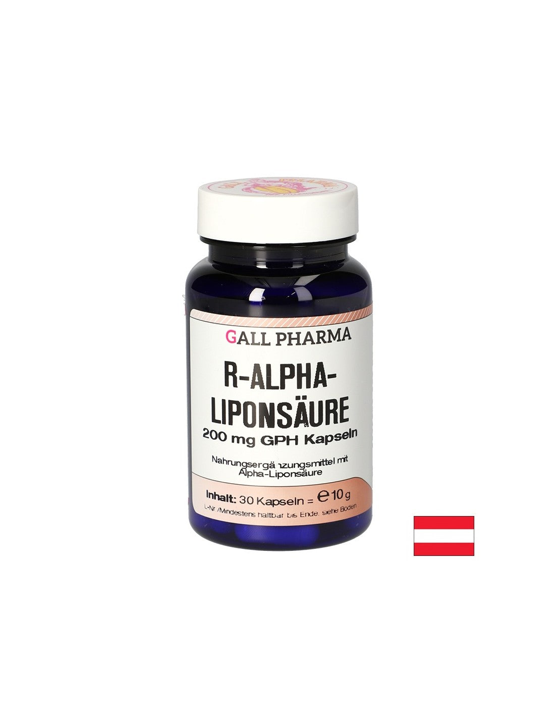 Antioxydant, prévention du diabète - acide lipoïque R-alpha, 30 capsules
