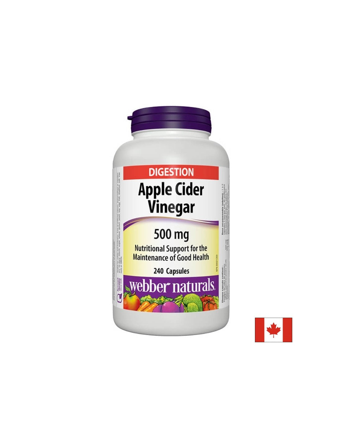 Vinaigre de cidre de pomme - vinaigre de pomme, 500 mg, 240 capsules