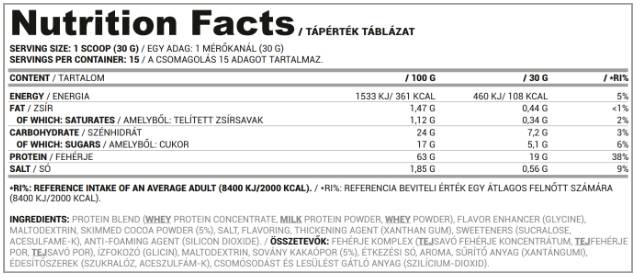 Base de lactosérum | Concentré de protéines de lactosérum + protéine de lait - 450 grammes