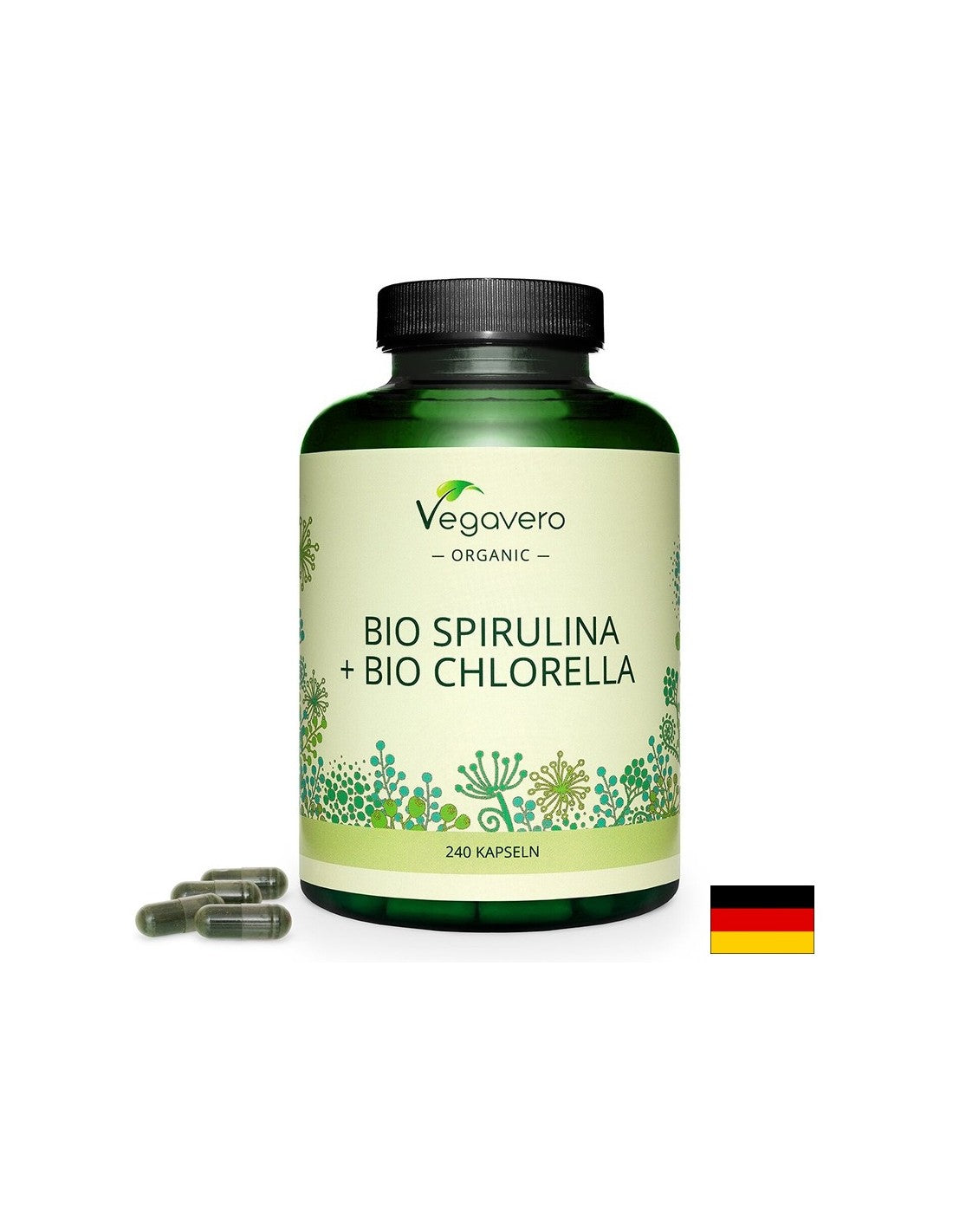Spiruline Bio + Chlorella - Spiruline Bio + Chlorella Bio, 240 gélules <tc>Vegavero</tc>