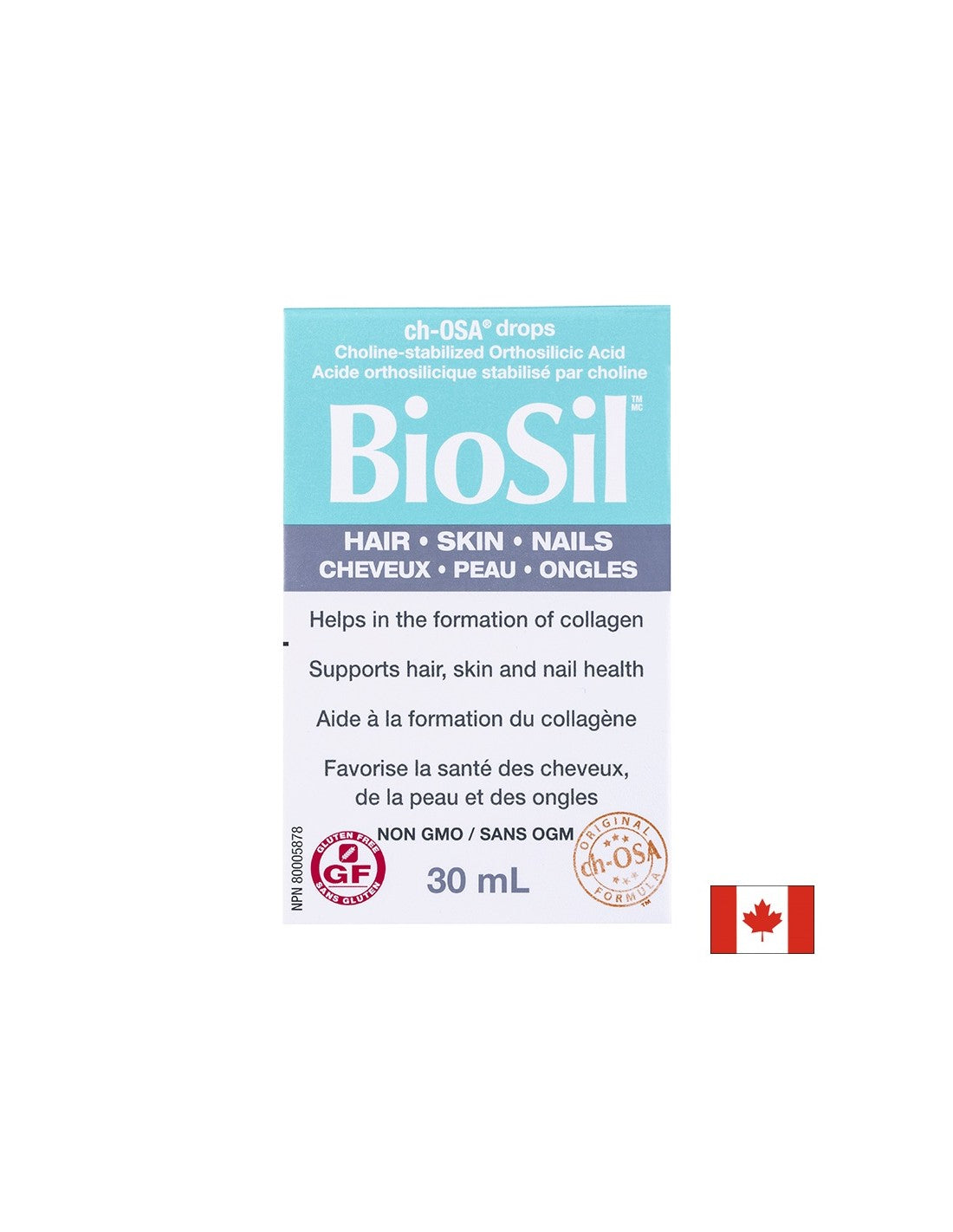 BioSil™ Cheveux, Peau et Ongles 30 ml x 60 doses quotidiennes <tc>Natural Factors</tc>