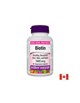 Biotine/Biotine, 5000 mcg, 60 gélules <tc>Webber Naturals</tc>
