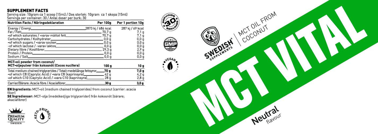 MCT Vital Powder/From Coconut Huile - 300 grammes