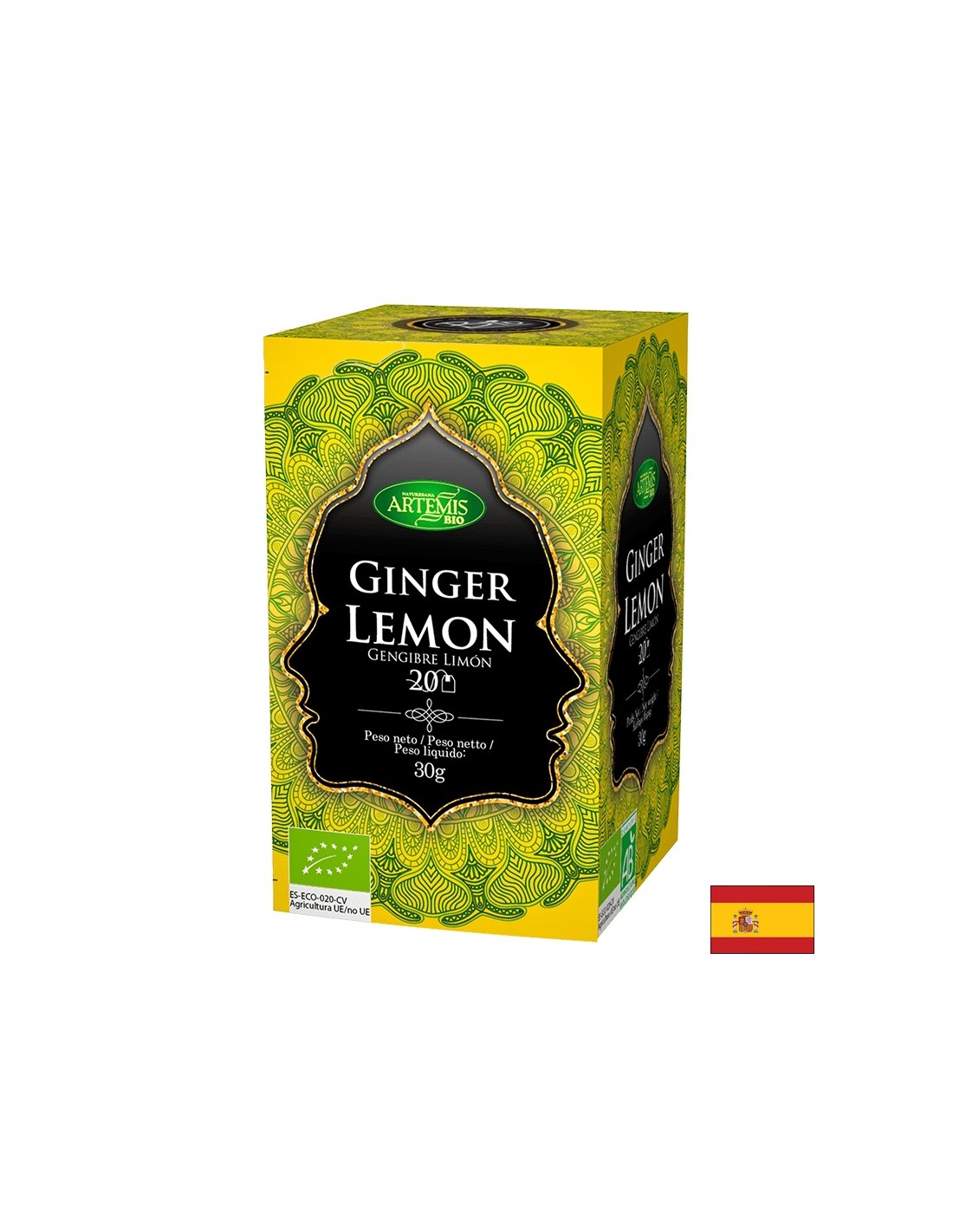Thé avec gingembre et bio citron, 20 sacs filtrants