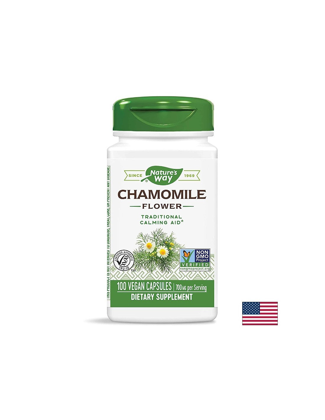 Camomille (fleur) - Pour les troubles nerveux et gastrique, 100 capsules