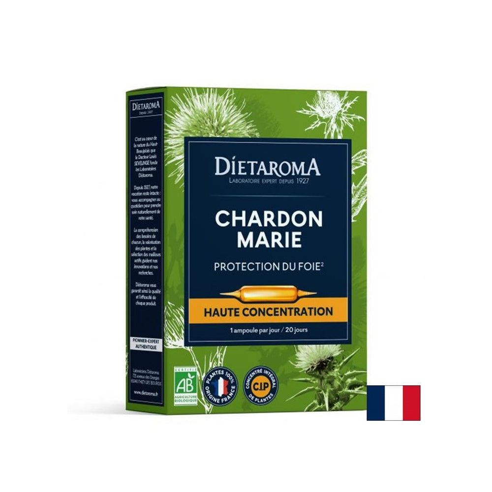 Foie et bile - chardon-chardon, 20 ampoules à boire