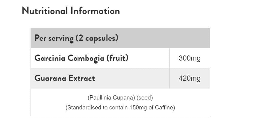 Garcinia Cambogia et Guarana - 60 capsules