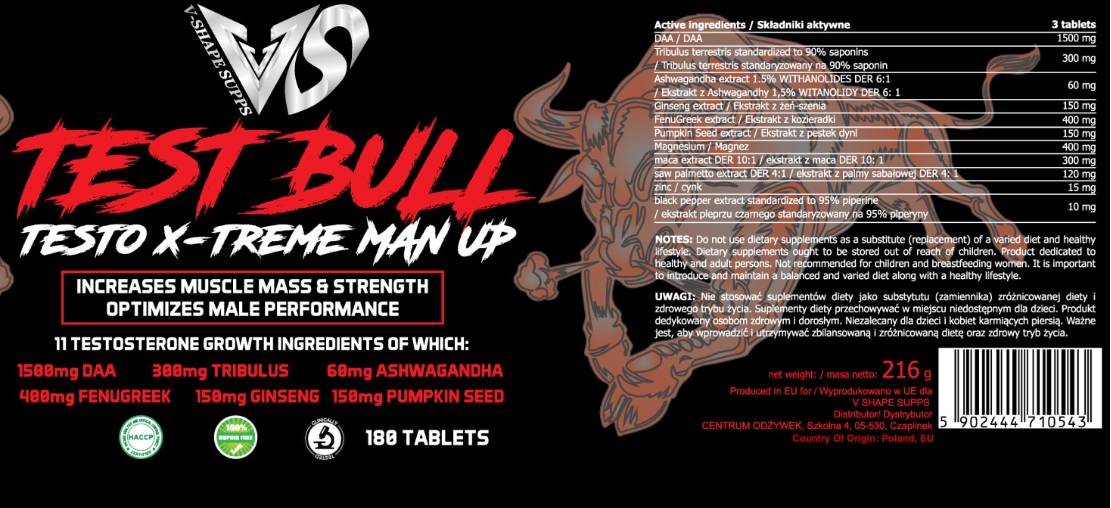 Test Bull | Testo X-Treme Man Up - 180 comprimés