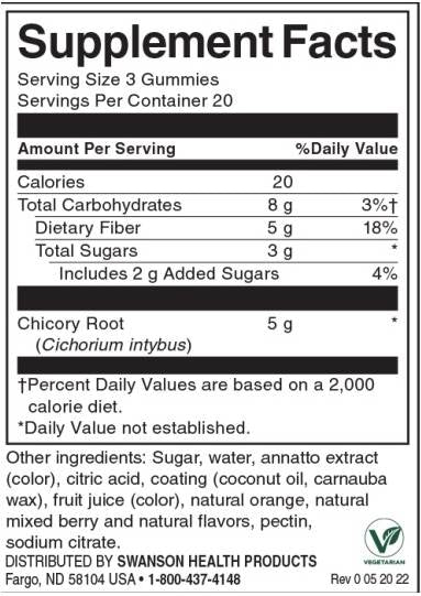 Gummies en fibre | Orange & Mix Berry - 60 comprimés à croquer