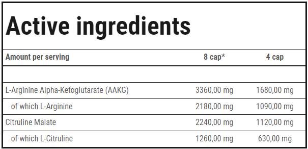 Aakg mega hardcore | avec citrulline malate - 120 capsules