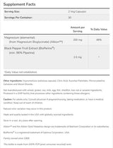 Glycinate de magnésium avec des capsules biopérines - 180