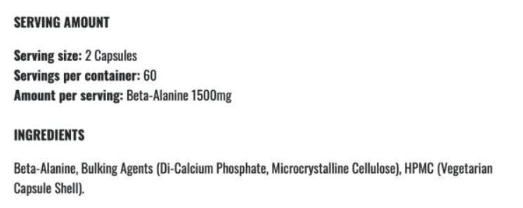 Beta-alanine 1500 - 120 capsules