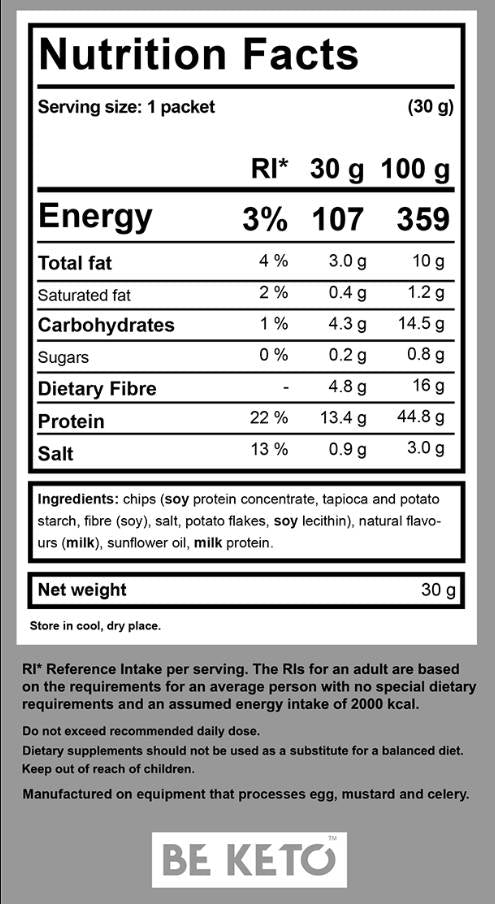 Chips Keto | Fromage suisse et oignon français - 30 grammes