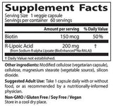 Meilleur acide R-lipoïque/Na-R-Ala stabilisé 200 mg - 60 capsules