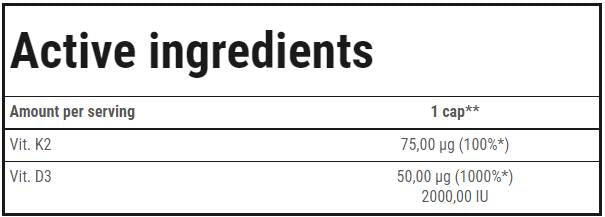 Vit. D3 + K2 (MK-7) | Capsules de vitamine D et de vitamine K2 Formule 60