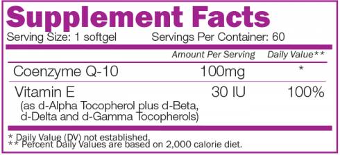 Coenzyme Q10 100 mg 60 capsules de gel