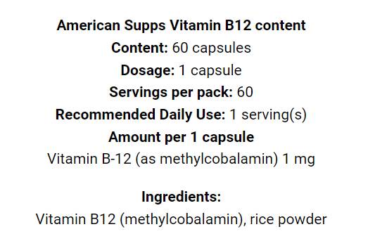 Vitamine méthylique B12 1000 mcg - 60 capsules