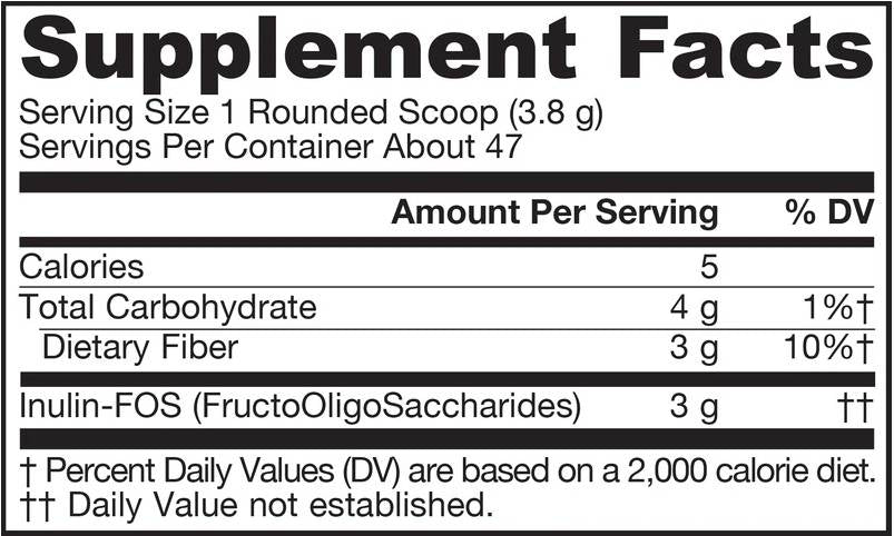 Inuline prébiotique - Fos - fructooligosaccharides - 180 grammes