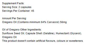 Huile d'origan 56 mg - 90 capsules