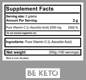 Vitamine C 100% poudre - 200 grammes