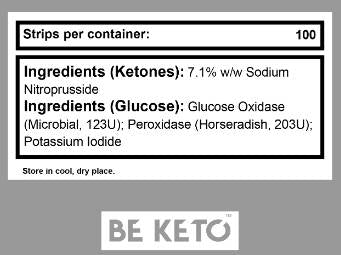 Bandes de test de cétone et de glucose - 100 pcs.
