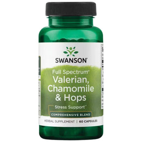 Full Spectrum Valerian, Chamomile and Hops 60 capsules - Nutra Best Europe
