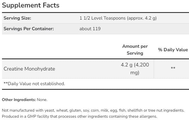 Monohydrate de créatine micronisée - 500 grammes