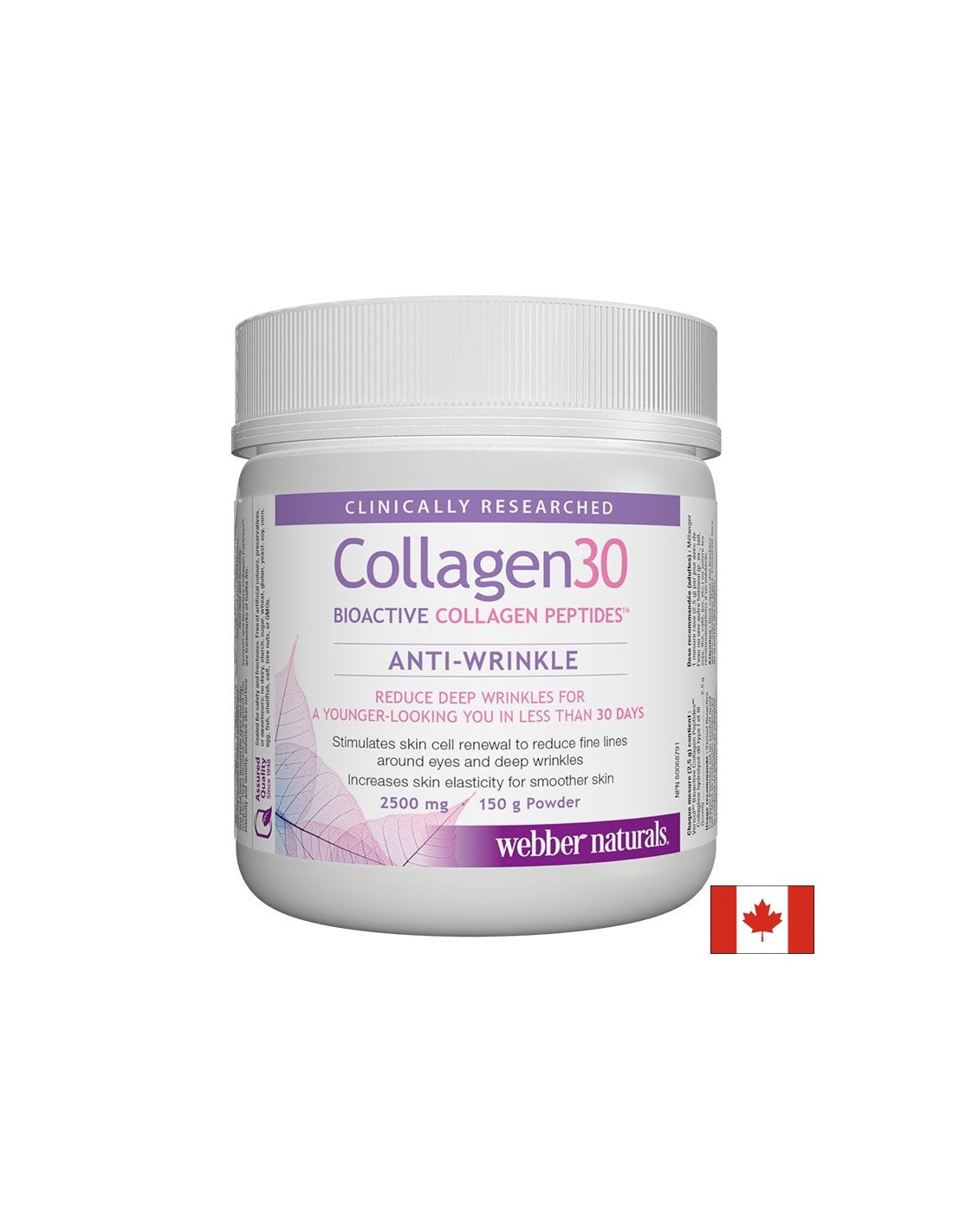 Collagène 30 Bioactive Collagène Peptides ™ Anti-Wrinkes - Collagène (peptides de collagène bioactif) 2500 mg, 150 g de poudre