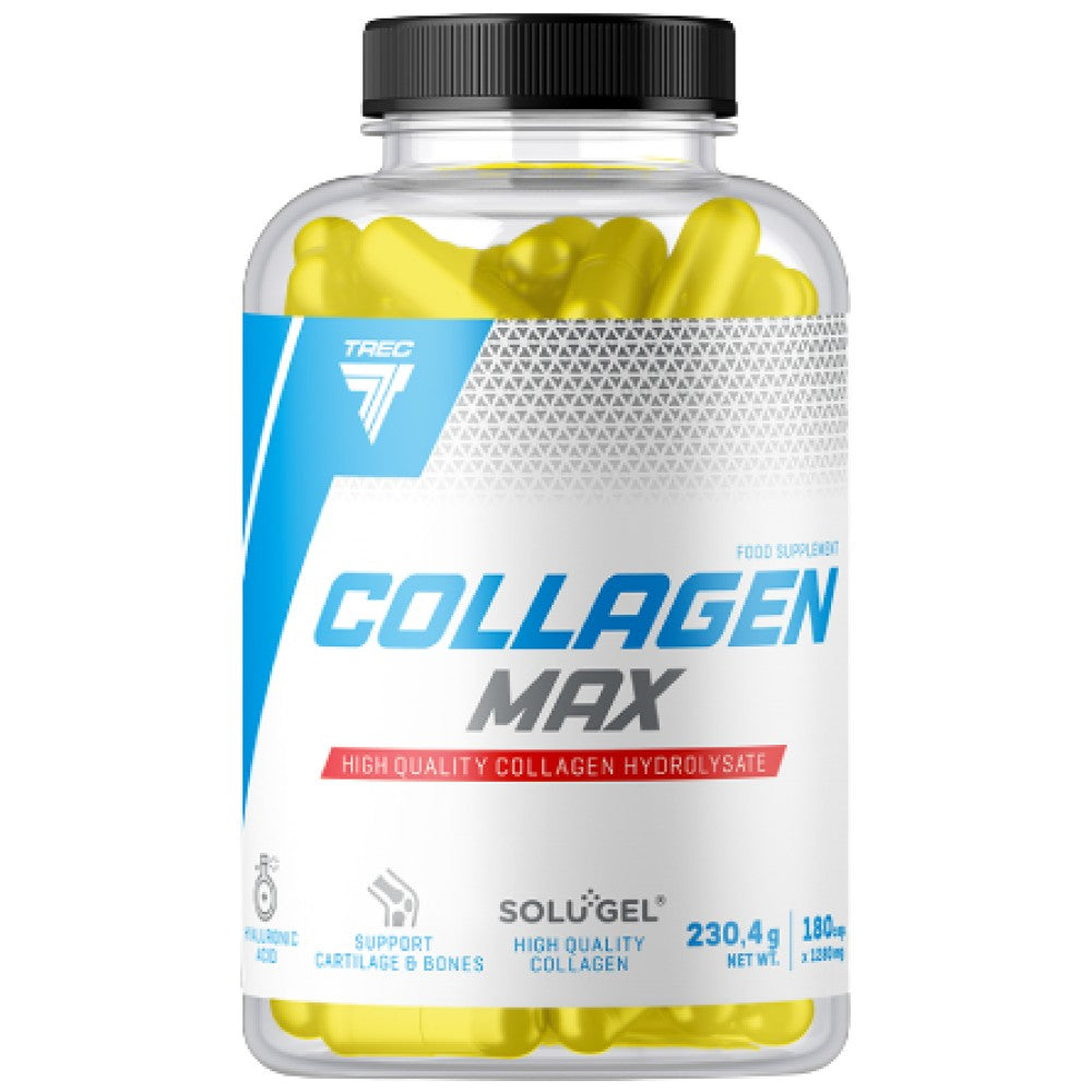 Collagène Max | Solugel® avec l'acide hyaluronique et la vitamine C - 180 capsules