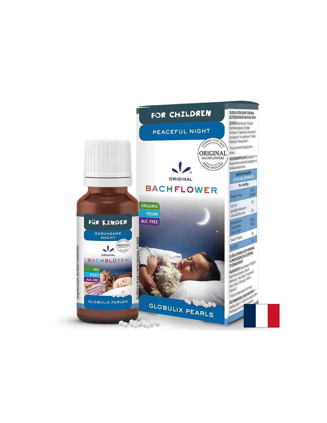 Sommeil paisible chez les enfants - Essences de fleurs du Dr Bach, perles, 20 g
