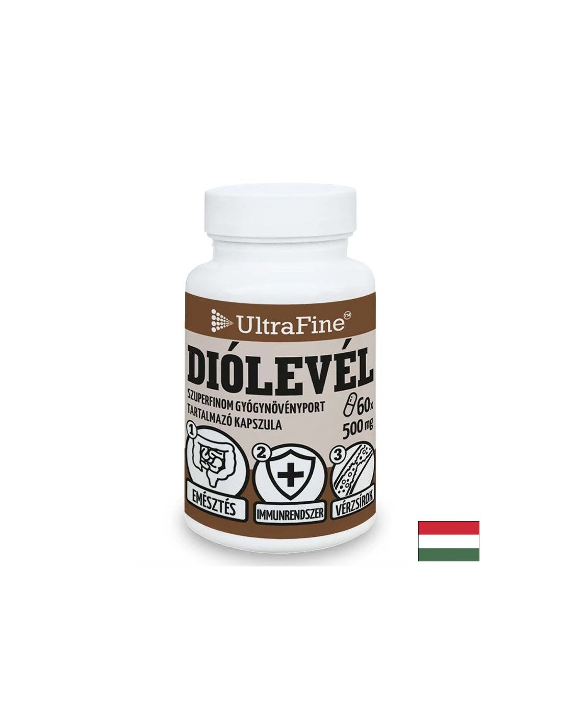 Bonne digestion et immunité - noix (feuille), 500 mg x 60 capsules