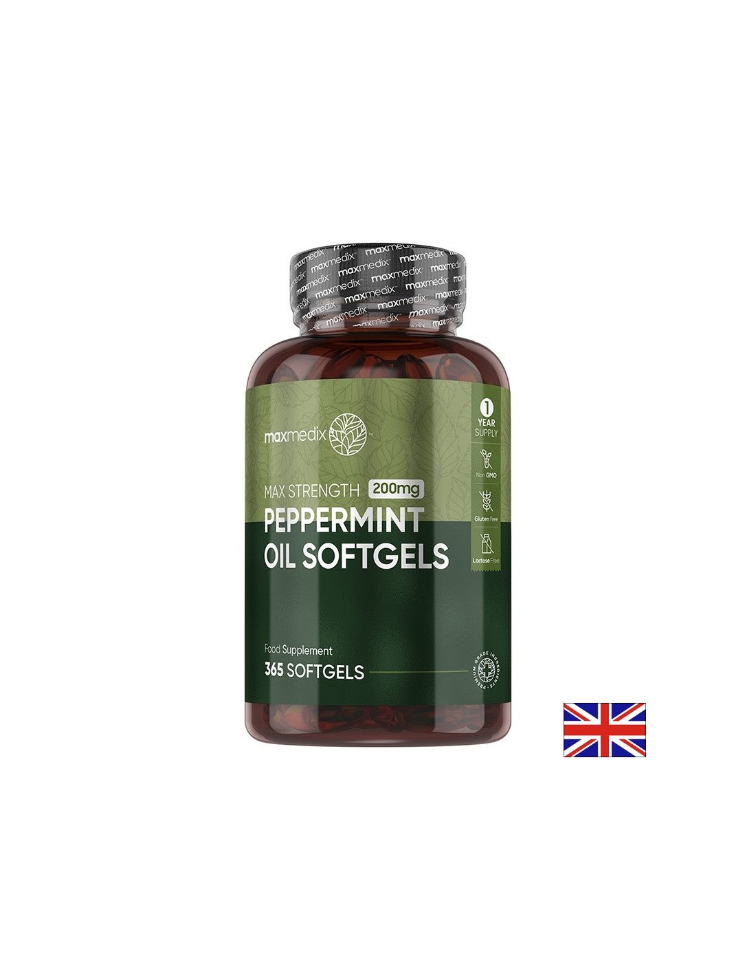 Bonne digestion - menthe poivrée (huile), 200 mg x 365 capsules softgel