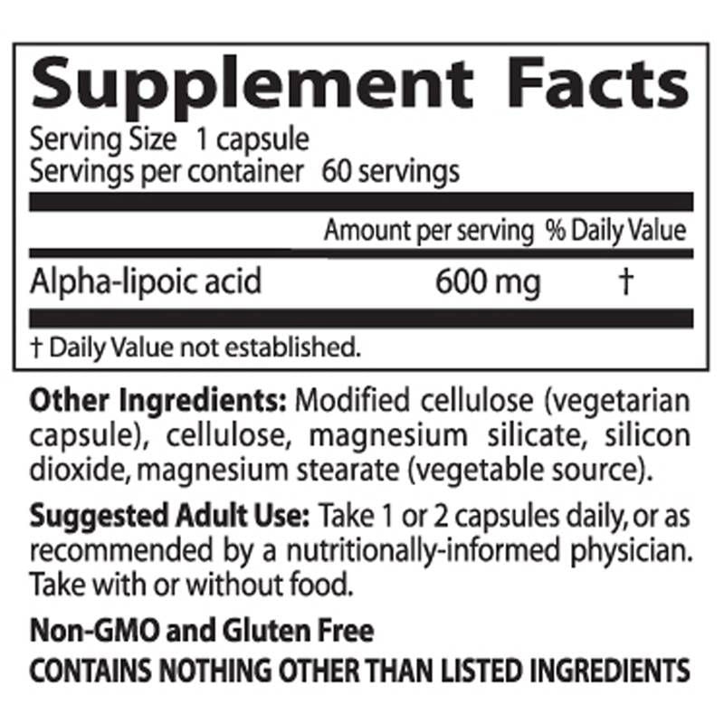 Meilleure acide lipoïque alpha 600 mg - 60 capsules