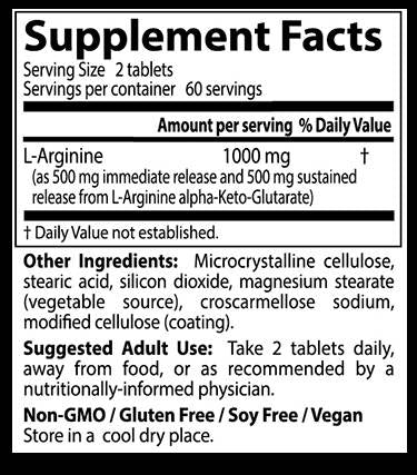 Meilleure L-arginine 500 mg - 120 comprimés