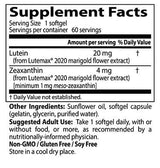 Meilleure lutéine 20 mg - 60 softgels