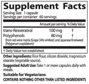 Trans-Resveratrol 100 mg | avec Resvinol-25 - 60 capsules