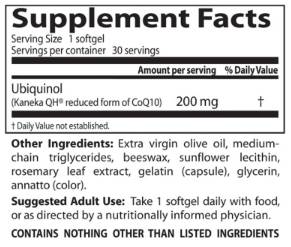 Meilleur Ubiquinol Kaneka QH 200 mg - 30 capsules de gel