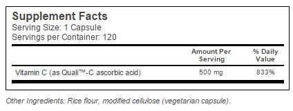 Meilleure vitamine C + Quali ™ C 500 mg - 120 capsules
