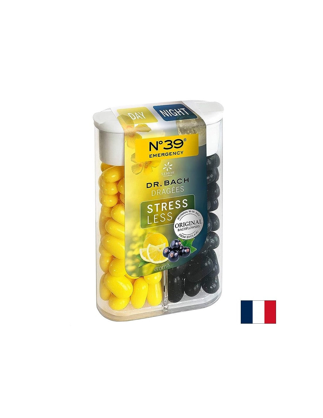 Détente de l'esprit pendant la journée et sommeil paisible la nuit - Essences de fleurs du Dr Bach N ° 39, dragee avec une saveur de citron et de casquette