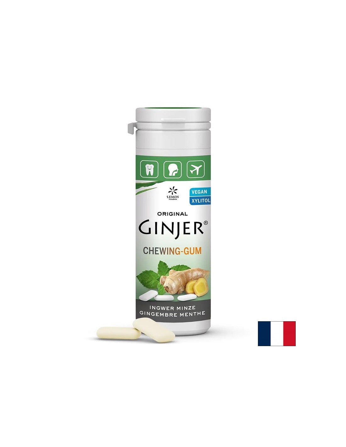 Gomme au gingembre et à la menthe, 30 g (20 pièces) <tc>Lemon Pharma</tc>