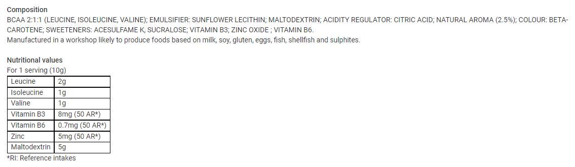 BCAA Optimiz | avec maltodextrine - 250 grammes