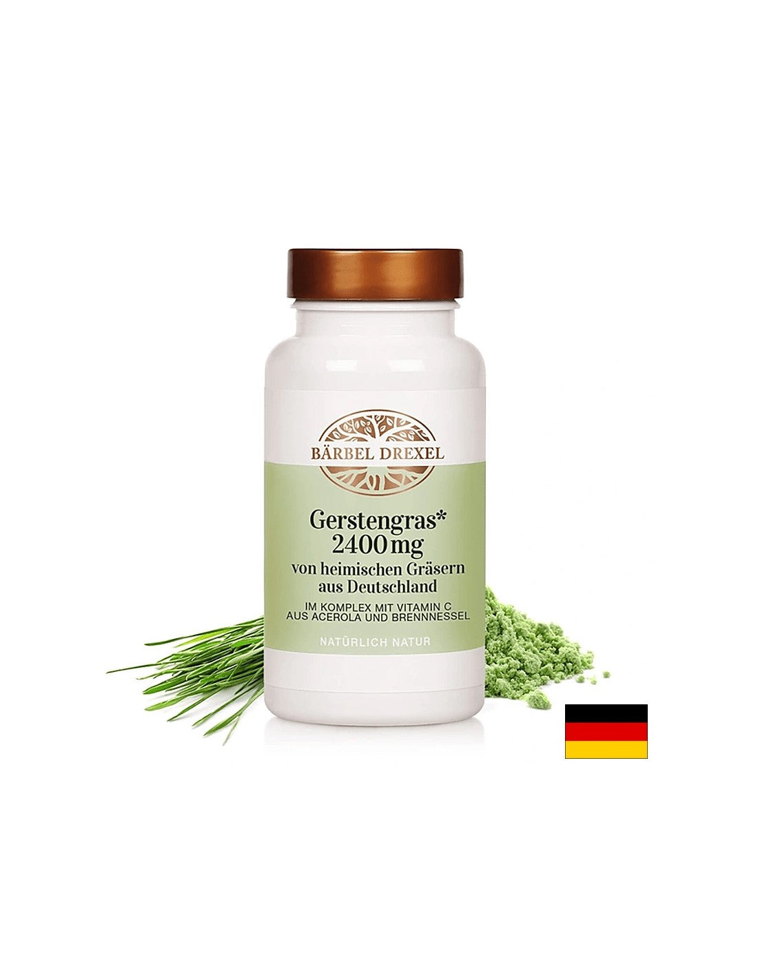 Herbe d'orge, orties et vitamine C - énergie, immunité, détoxification, 180 comprimés